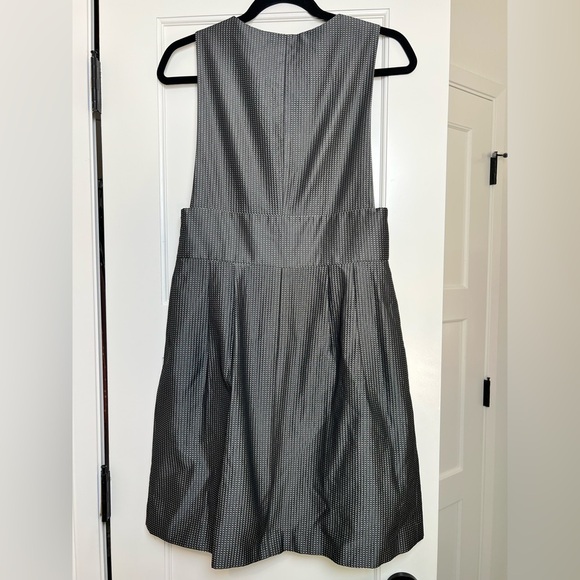 Theory Deanne Black Gray Metallic Printed Dress Jumper (6) - Picture 2 of 3